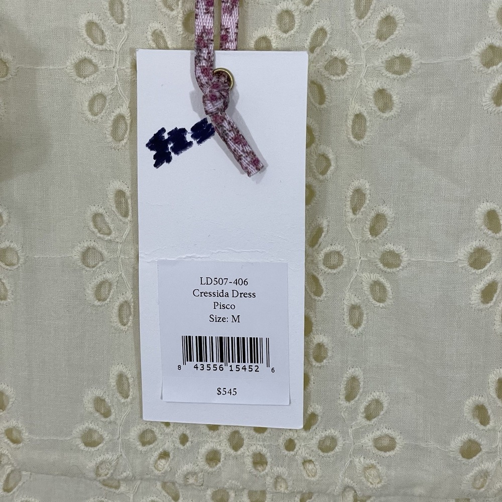 NWT LoveShackFancy Cressida Eyelet Maxi Dress in Pisco Yellow Buttercream MEDIUM - Picture 11 of 16